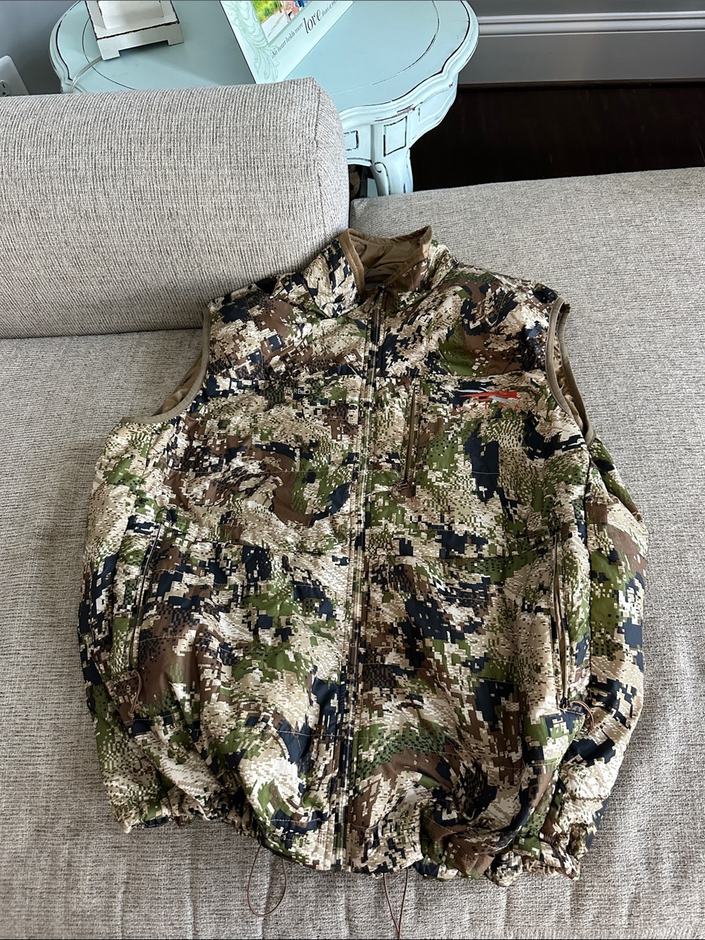 Men's Digital Camo Quilted Vest - Green/Brown/Black